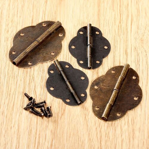 Charnières de meuble en Bronze Antique 46/56MM, 10 pièces, accessoires de meuble, boîte en bois, raccords pour meubles + vis