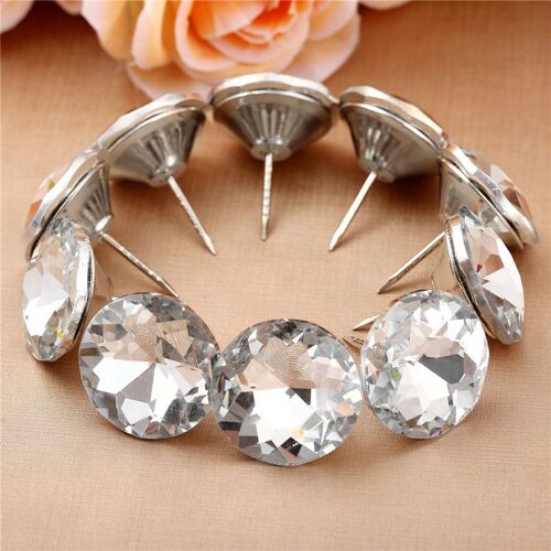 Clous Pour Rembourrage En Verre Cristal, 10 Pièces, 30mm De Diamètre, Décoration De Meubles Muraux De Canapé, Diy