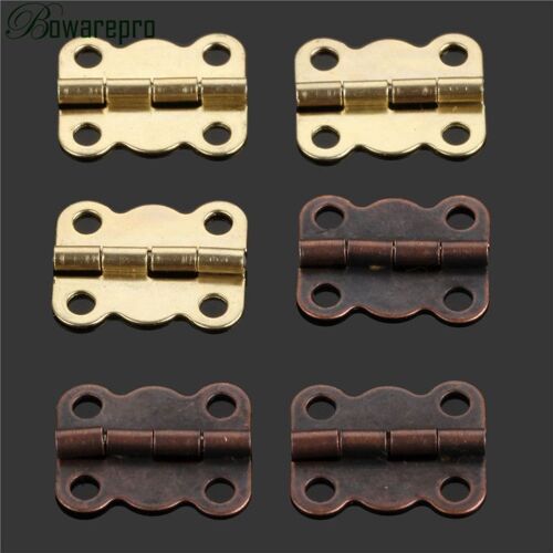 Petites charnières et vis papillon en cuivre rétro antique, planche à Chi, armoire, boîte en bois, bijoux, coffre à vin, DONcase, 16x13mm, 50 pièces