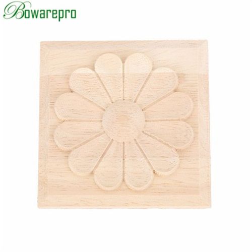 Bowarepro autocollants décoratifs 10/12CM | Appliques en bois naturel à découper pour meuble, moulures en bois non peint, Figurines décoratives 1 pièce