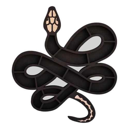 Présentoir Vintage en bois et cristal, petit support pour bijoux, Halloween, Serpentine