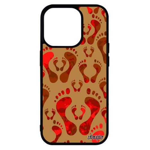 Coque silicone pied iPhone 14 pro plage bumper motif antichoc jolie empreinte smartphone rouge de protection original imprime