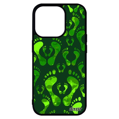 Coque Iphone 14 Pro Max Silicone Trace De Pas Vert Plage Original Colore Noir Antichoc Empreinte Couleur Jolie Imprime Design