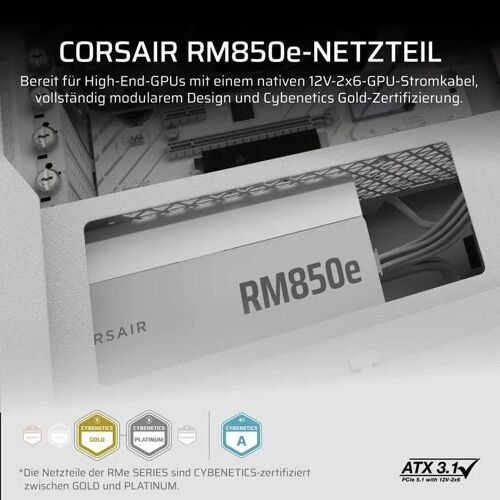 CORSAIR RMe White Series- RM850e White- 850 Watt- ATX 3.1