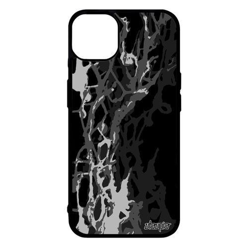 Coque Iphone 14+ Plus En Silicone Peinture Moderne Decoratif Original Personnalisé Gris Telephone Case Motif Texture Portable