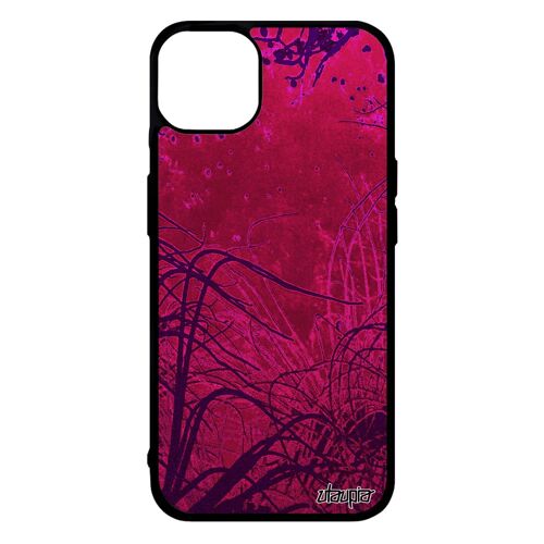 Coque pour iPhone 14+ Plus silicone fonds marins telephone housse original plantes marines aluminium nature souple rose océan