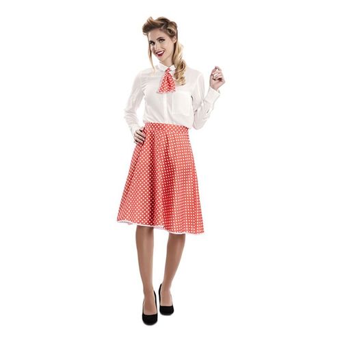 Kit Pin-Up Rouge Pour Femme: Jupe Et Cravate