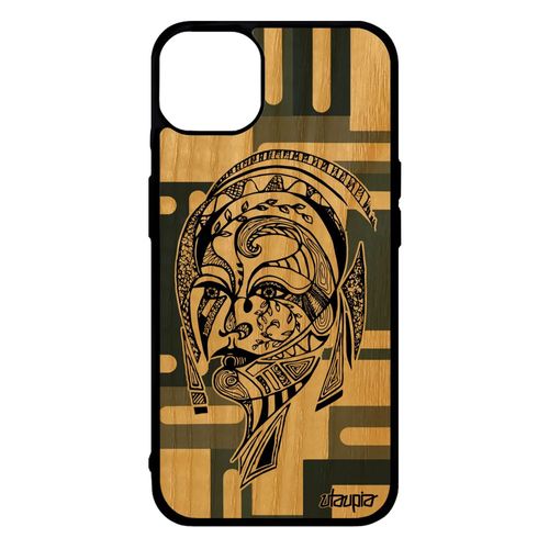 Coque Pour Iphone 14+ Plus Bois Silicone Femme Portable Ethnique Tribal Solide Original Azteque Cubique Animal Gris Princesse