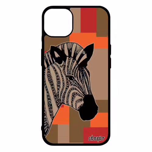 Coque Pour Iphone 14+ Plus Silicone Zebre Original Carré Rayé Etui Tribal Jolie Dessin Antichoc Azteque Noir Et Blanc Femme De