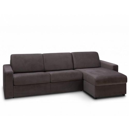 Canapé D'angle Convertible Maestro Edition Velours Express Matelas 18 Cm Couchage 140 Cm Gris Ardoise