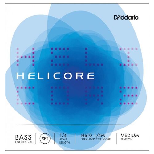 D'addario H610 1/4m - Jeu De Cordes Contrebasse Orchestre Helicore, Manche 1/4, Medium