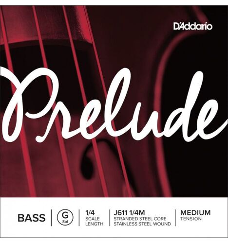 D'addario J611 1/4m - Corde Seule (Sol) Contrebasse Prelude, Manche 1/4, Medium