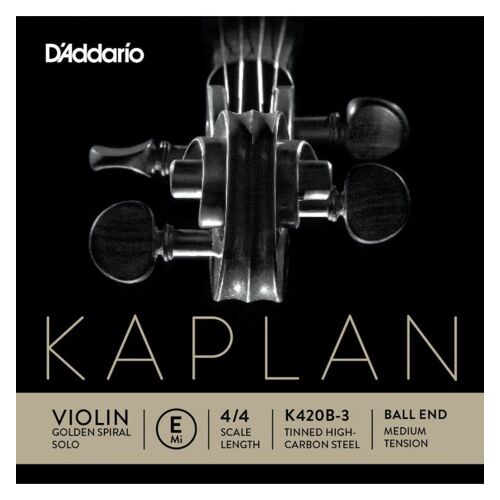 D'addario K420b-3 - Corde Seule (Mi) Violon Golden Spiral Solo, Manche 4/4, Medium
