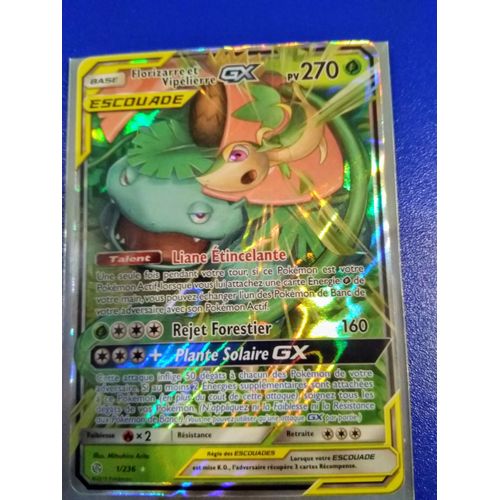 Carte Pokémon Française Gx .. Gx 1 /236 Florizarre Et Vipelierre Éclipse Cosmique