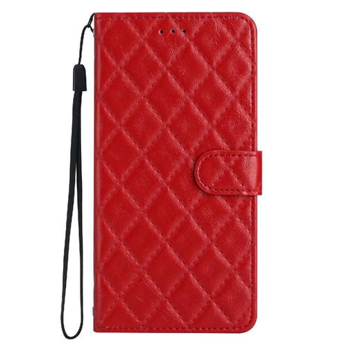 Flip Étui Pour Huawei P10 Pro Tpu Antichoc Folio Magnétique Bicelle Titulaire De Fentes Pour Cartes Portefeuille En Cuir Pu - Rouge