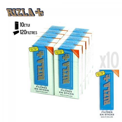 10 Étuis de Filtres à Cigarettes en Stick Ultra Slim - Rizla+