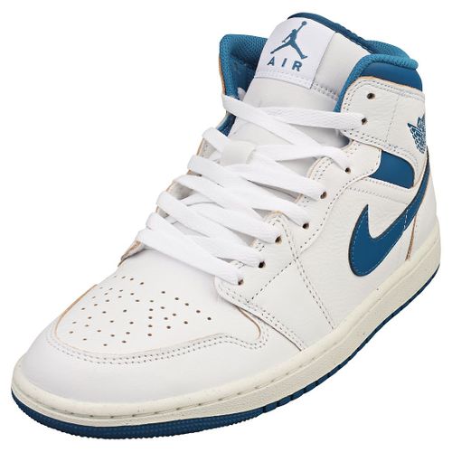 Chaussures Nike Air Jordan 1 Mid Se Baskets Blanc Bleu