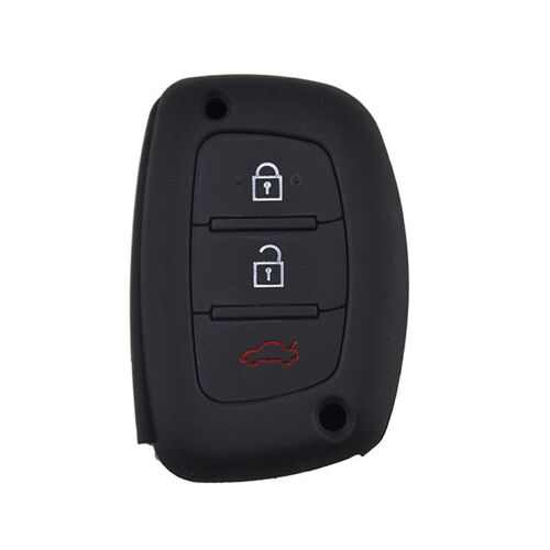 Housse De Clé Télécommande En Silicone, 3 Boutons, Étui Avec Porte-Clé, Pour Hyundai Ix35 Tucson Elantra Sonata Mistra Accent I10 I25 I30 I40
