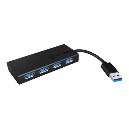 ICY BOX IB-AC6104-B - Concentrateur (hub) - 4 x SuperSpeed USB 3.0 - de bureau