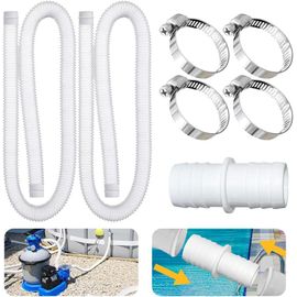 2Pcs tuyau piscine 32mm - AQSACOKIYA - Tuyau de Rechange pour Piscine - 150cm,tuyau piscine pour Intex 300 GPH, 530 GPH et 1000 GPH