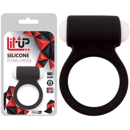 Anneau Vibrant En Silicone Noir Lit-Up No3 - Dream Toys