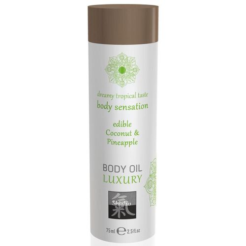 Huile Luxury Comestible Saveur Noix De Coco Et Ananas - 75 Ml Hot - Shiatsu 