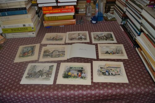 La Brige (Joseph Marie Le Tournier). 9 Aquarelles Sur Cartes De Voeux En Feuillets. Editions Fromentier (Sans Date)