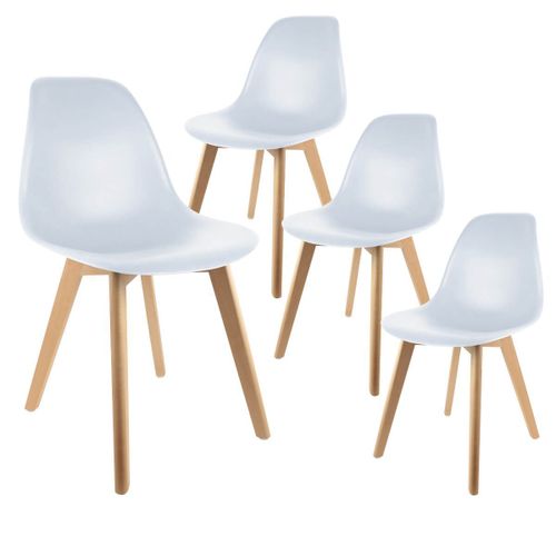 Melya - Lot De 4 Chaises Scandinaves Blanches
