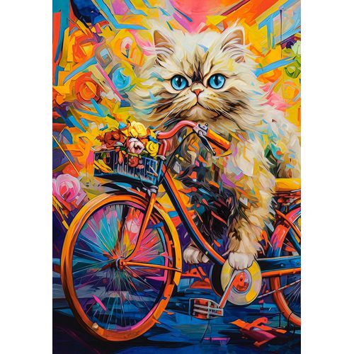 Le Vélo Fleuri Du Chaton - Puzzle 500 Pièces