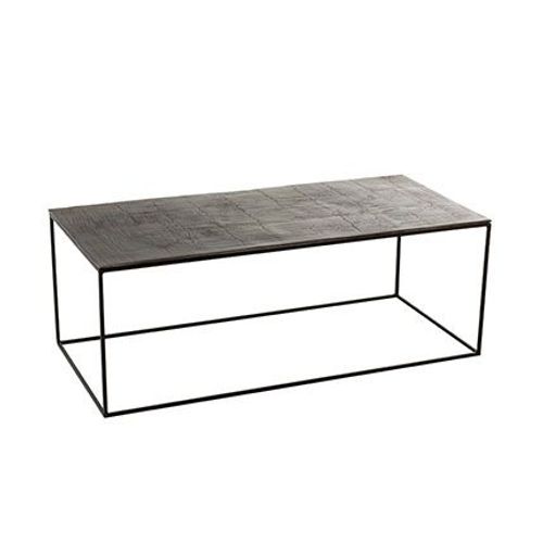 Table Basse 110x50x40 Cm En Aluminium Noir - Axelle