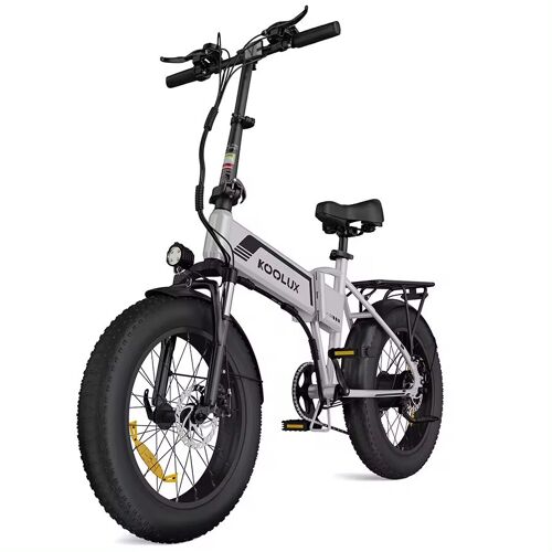 Koolux Bk10s Vélo Électrique 250w 25km/H 20"* 4.0 Fat Bike 48v/13ah Vélo Pliant Argent