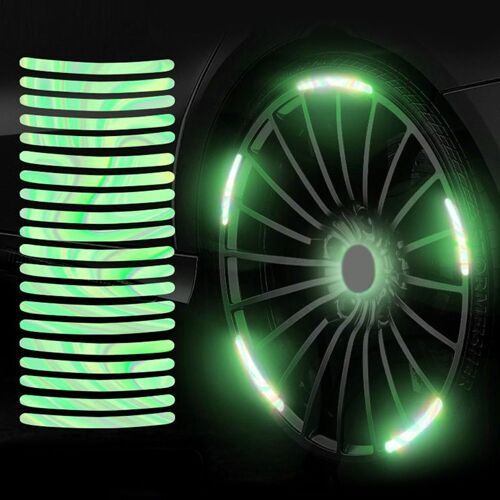 Autocollant Réfléchissant Pour Roue De Voiture, 20 Pièces, Bande Électroluminescente, Pneu De Moto, Vélo, Sécurité De Conduite De Nuit, Avertissement