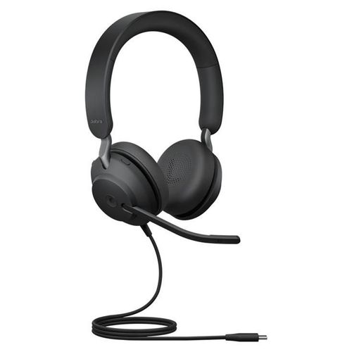 Jabra Evolve2 40 SE MS Stereo - Micro-casque - sur-oreille - filaire - USB-C, USB-A - isolation acoustique - Certifié pour Microsoft Teams