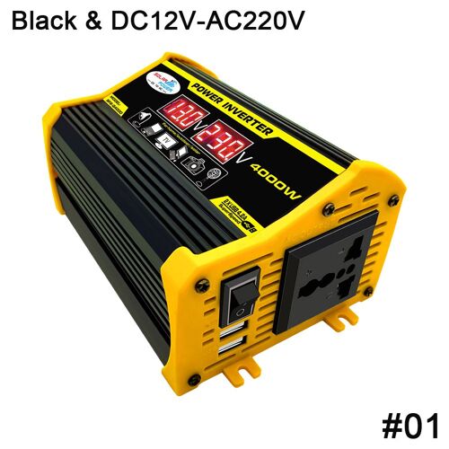 Onduleur De Puissance 4000w 12v À 220v/110v, Affichage Led, Transformateur D'onde Sinusoïdale Modifié, Adaptateur De Tension, Double Port Usb, Pour Voiture