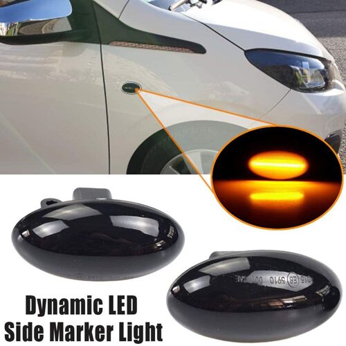 1 Paire Led Fluide Clignotant Dynamique Feu De Position Latéral Pour Peugeot 107 206 207 307 407 607 Citroen C1 C2 C3 C4 C5 C6