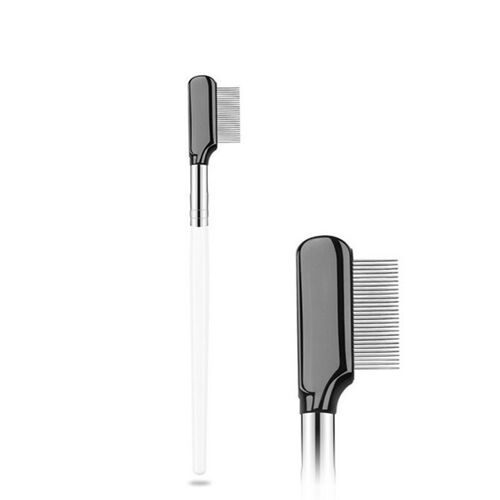 Peigne À Cils Avec Couvercle En Acier Inoxydable, Brosse De Maquillage Cosmétique, Fournitures D'outils De Maquillage, 1 Pièce 