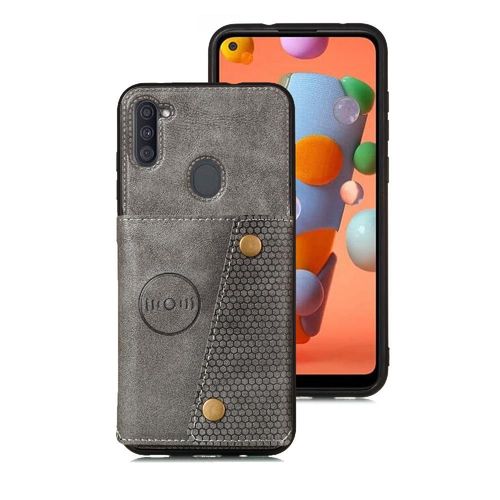 Portefeuille Étui Pour Samsung Galaxy M11 Béquille Protection Antichoc Étui Portefeuille Titulaire De La Carte Buit En Fer - Gris