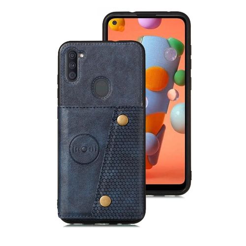 Portefeuille Étui Pour Samsung Galaxy M11 Étui Portefeuille Titulaire De La Carte Protection Antichoc Béquille Buit En Fer - Bleu