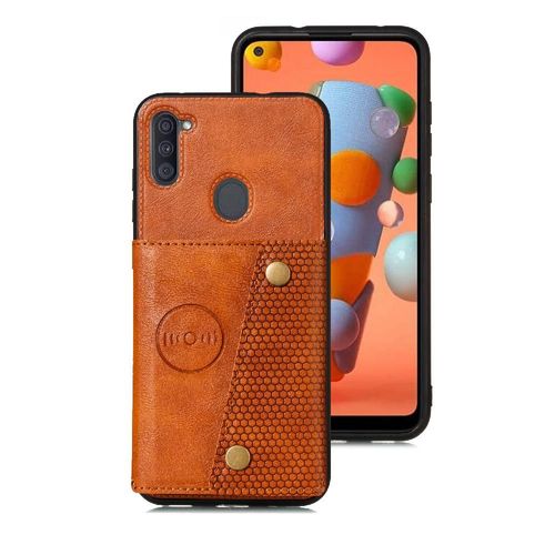 Portefeuille Étui Pour Samsung Galaxy M11 Étui Portefeuille Titulaire De La Carte Protection Antichoc Béquille Buit En Fer - Le Brun