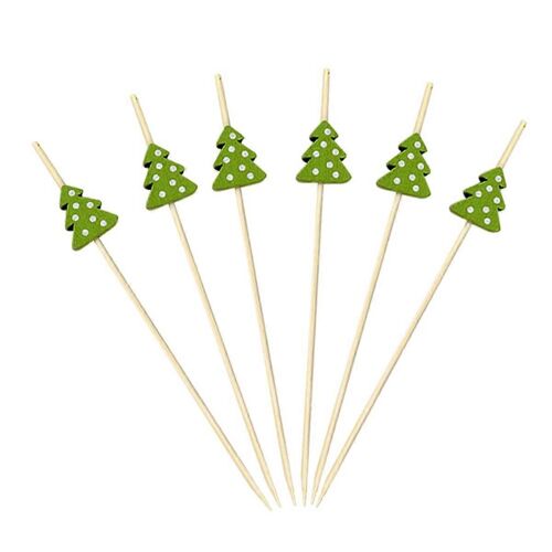 200pcs Noël Cocktail Pics Bâtons Cure-Dents Brochettes Décoratives Noël Pics De Fête Pour La Nourriture Garni