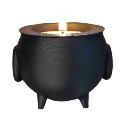 Chaudron bougie chauffe-plat porte Halloween effrayant imprimé en 3D sorcière noire pot bougie porte fêtes