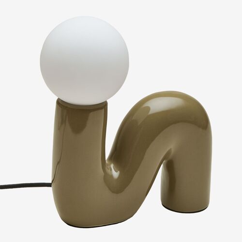 Lampe De Table En Céramique Avec Boule En Verre Vireto Vert Militaire Clair A
