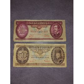 Billets De 100 Forint Et 50 Forint Budapest De 1962