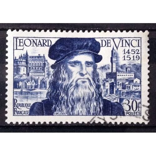 Léonard De Vinci 30f (Superbe N° 929) Oblitération Très Propre - Cote 8,40 - France Année 1952 - N26466