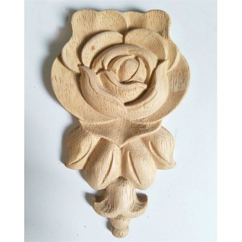 Sculpture en bois de fleurs, nouvelles Appliques en bois naturel pour meubles, armoire, moulures en bois non peintes, décalcomanie, Figurine décorative, 1 pièce