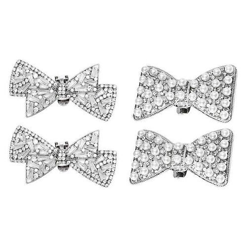 4 Pcs Arc Chaussure Clips Amovible Chaussure Bowknot Chaussures Bijoux Décoratif Chaussure Accessoires Pour Wome