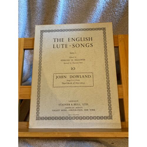 Dowland Songs I-X Du 3e Livre Fellowes Dart Partition Chant Luth Stainer & Bell