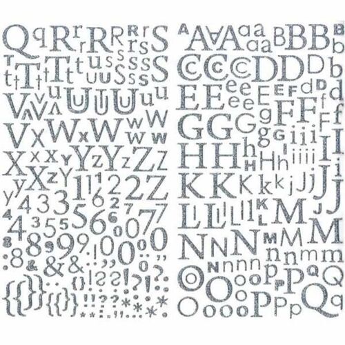 600 stickers alphabets autocollants paillettes argentées