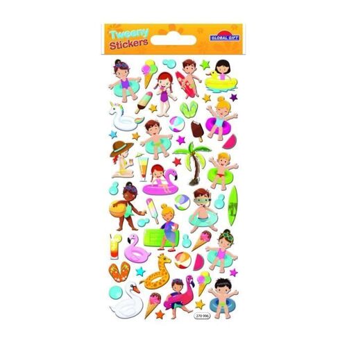 Autocollants réutilisables - Relief 3D - Piscine et plage - Tweeny - Mixte - A partir de 5 ans - Enfant - Bleu