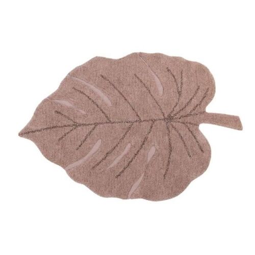 Tapis coton lavable Monstera Nude - 120 x 180 cm